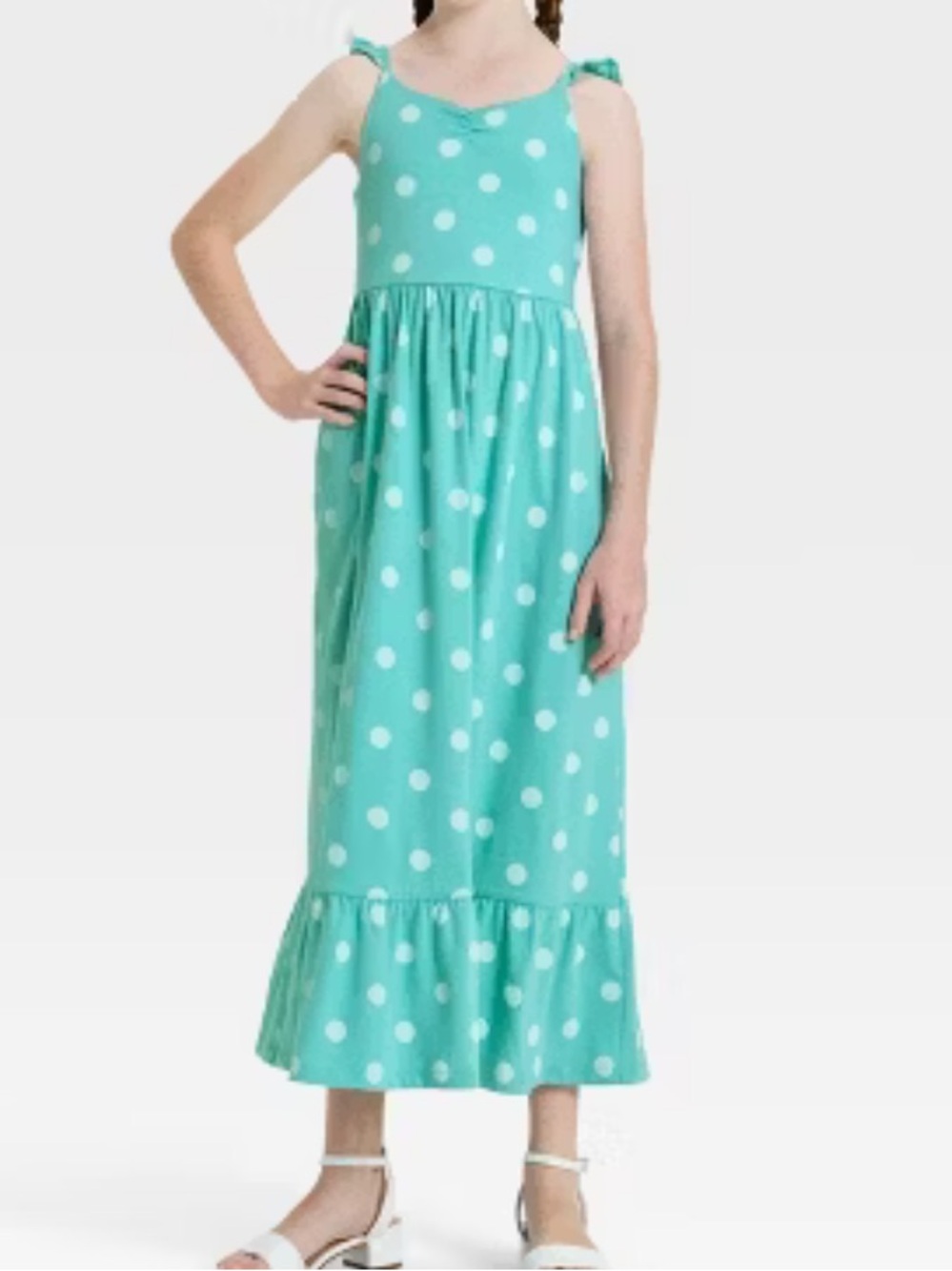 New Girls' Polka Dots Maxi Dress - Cat & Jack Green M